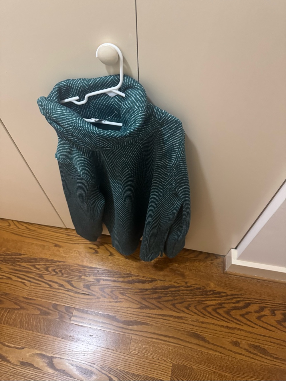 J crew Cozy green herringbone  cowl neck  Sweater for Women